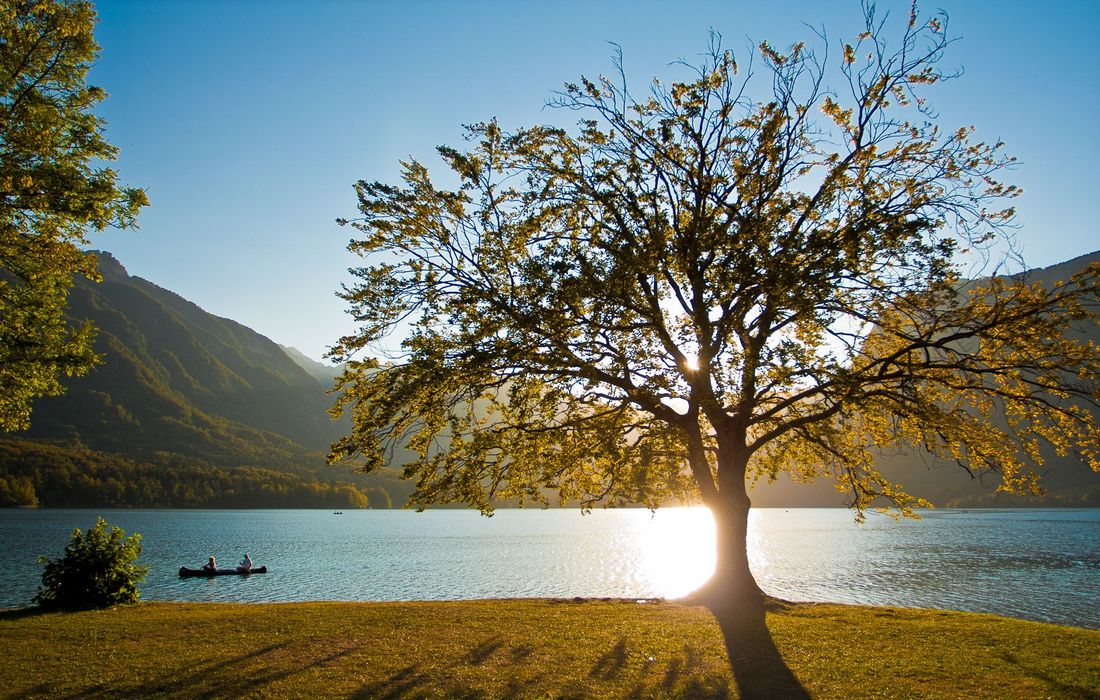 Glacier Lake Bohinj in Slovenian Triglav National Park